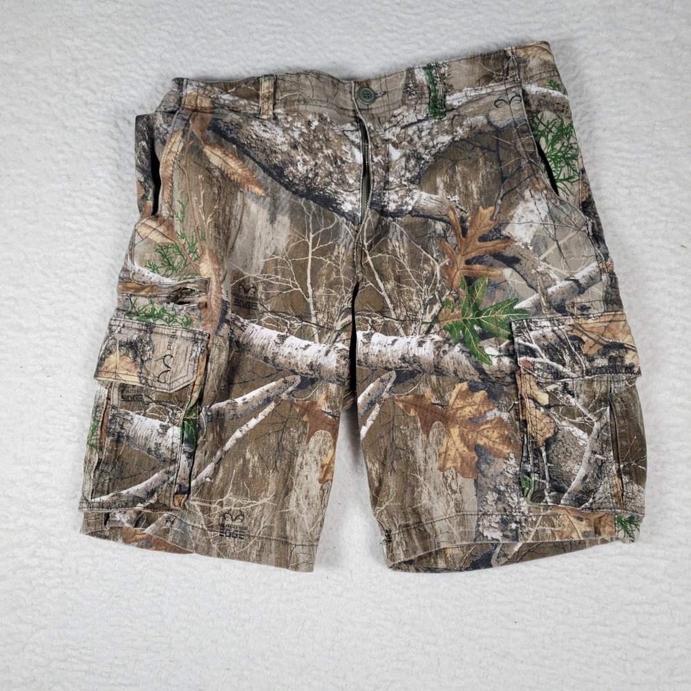 George Cargo Shorts Mens 36 Camo Realtree Edge Cotton Blend Stretch GM28446C